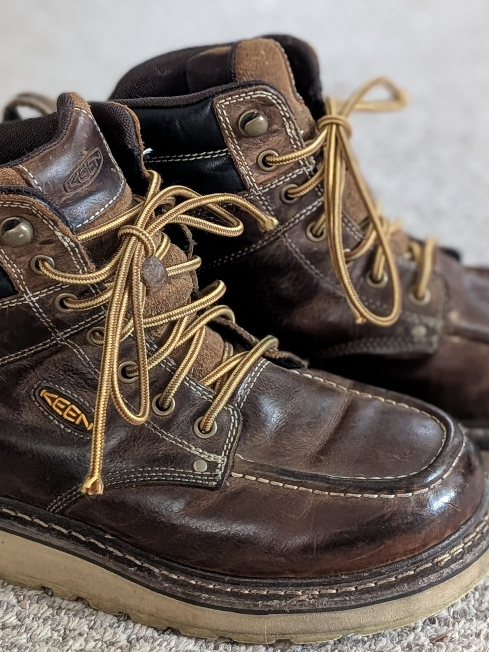 KEEN Men's Brown Leather Work Boots